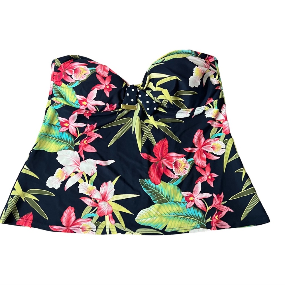 Tommy Hilfiger Floral Swim Tankini Top Lightly Padded Cups Size Large Swim Shirt